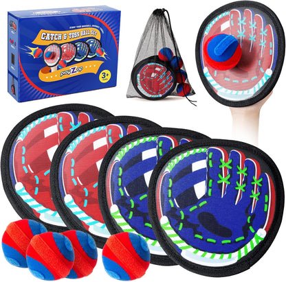 Toss and Catch Ball Set - Ultra Soft & Safe Toddler Baseball Gloves Designed for Pain-Free - Kids Games Toys Indoor Outdoor - Great for Yard Beach Pool - Gift for Boys Girls 2-4 5-7 8-10 Years