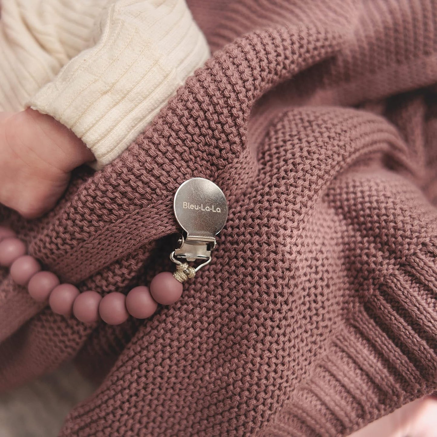 Heritage Knit Organic Cotton Receiving Swaddle Blanket for Girls - 100% Luxury Organic Cotton Knit