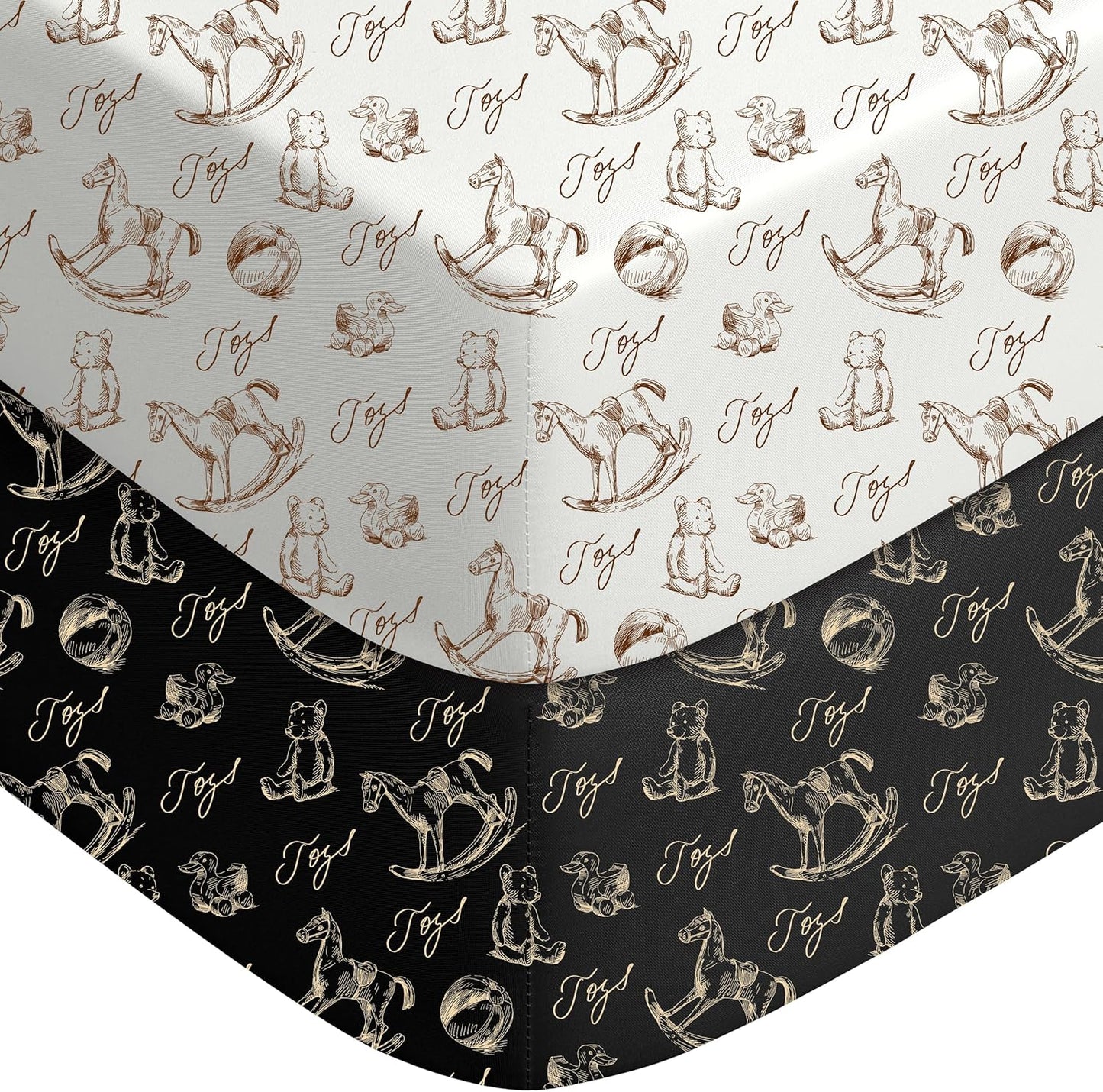 Yoofoss Baby Crib Sheets 2 Pack for Boys and Girls - 52x28 Fitted Crib Sheet Neutral Fits for