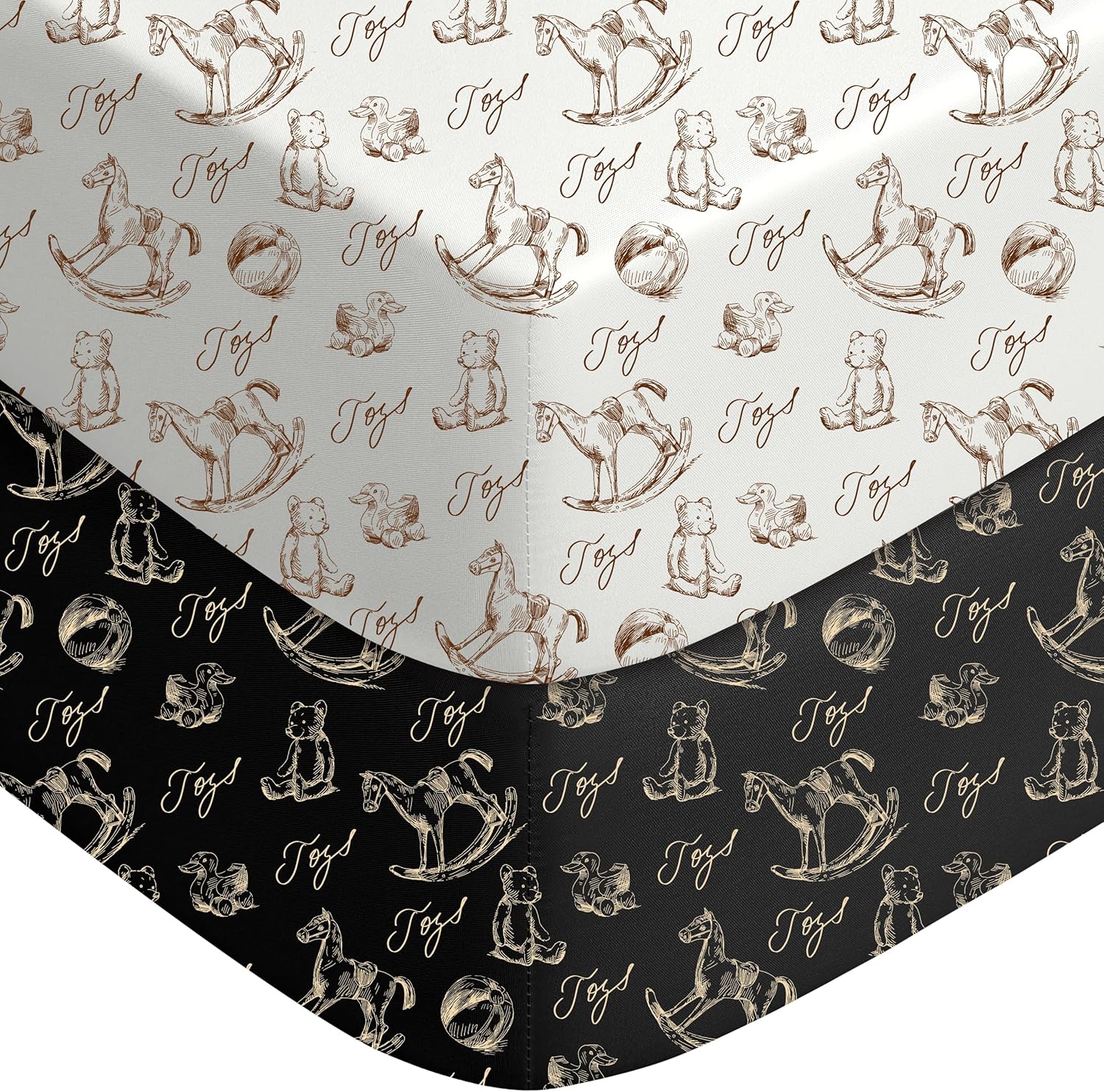 Yoofoss Baby Crib Sheets 2 Pack for Boys and Girls - 52x28 Fitted Crib Sheet Neutral Fits for