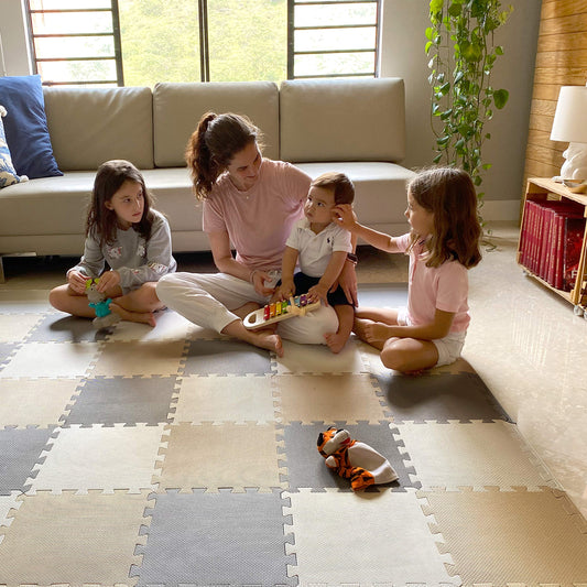 MioTetto Baby Play Mat, Soft Foam Floor Tiles for Kids. Adjustable Interlocking Foam Tiles, Fits