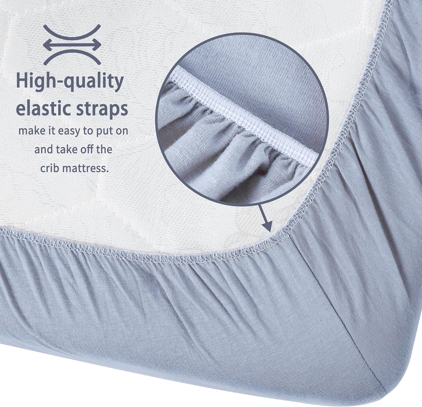 Crib Sheets for Boys Girls,100% Cotton Fitted Crib Sheet 2 Pack for Standard Crib and Toddler