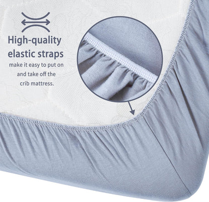 Crib Sheets for Boys Girls,100% Cotton Fitted Crib Sheet 2 Pack for Standard Crib and Toddler