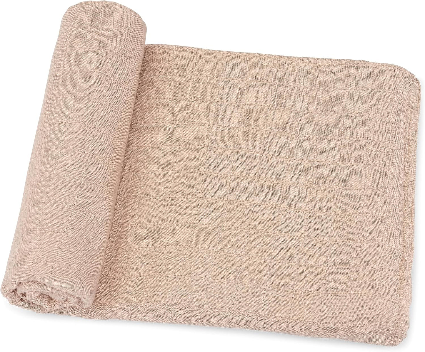 Comfy Cubs Muslin Swaddle Blankets Pack of 1 - 47 x 47 Inch Soft Cotton Baby Blanket Set, Large Multipurpose Wraps for Newborns - Self-Soothing Swaddles for Newborns - Blush