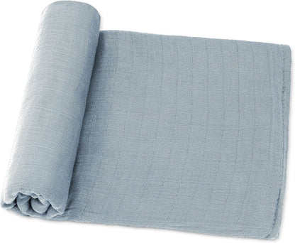 Comfy Cubs Muslin Swaddle Blankets Pack of 1 - 47 x 47 Inch Soft Cotton Baby Blanket Set, Large Multipurpose Wraps for Newborns - Self-Soothing Swaddles for Newborns - Pacific Blue