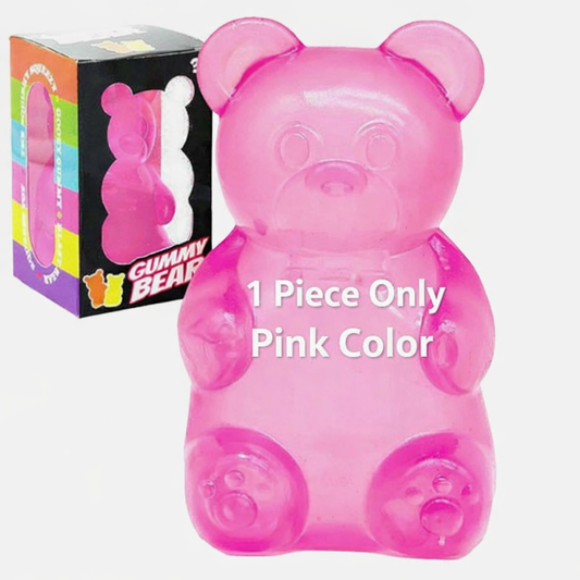 Pink Gummy Bear Sensory Toy – Squishy Stress Relief Fidget Toy for Kids & Adults (1 Piece)