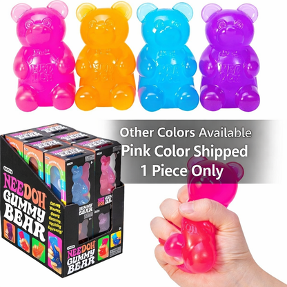 Pink Gummy Bear Sensory Toy – Squishy Stress Relief Fidget Toy for Kids & Adults (1 Piece)
